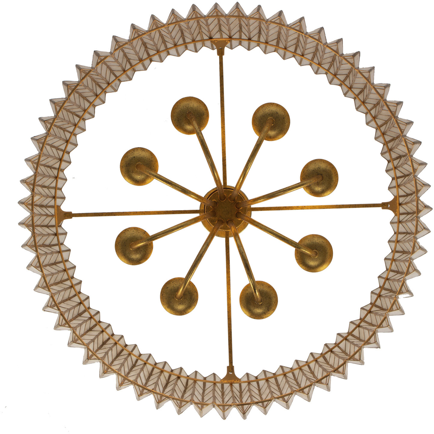 Fractal 8 Light 28 inch Oxidized Gold Leaf Chandelier Ceiling Light