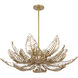 Fern 14 Light 36 inch Modern Gold Chandelier Ceiling Light