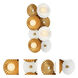 Damask Wall Sconce Wall Light in White and Vintage Brass