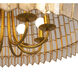Fractal 8 Light 28 inch Oxidized Gold Leaf Chandelier Ceiling Light