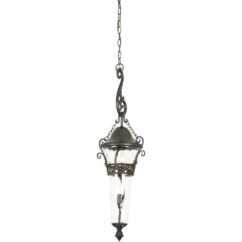 Anastasia Outdoor 2 Light 12 inch Textured Matte Black Hanging Lantern Ceiling Light
