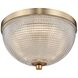 Portland LED 10 inch Winter Brass Flush Mount Ceiling Light