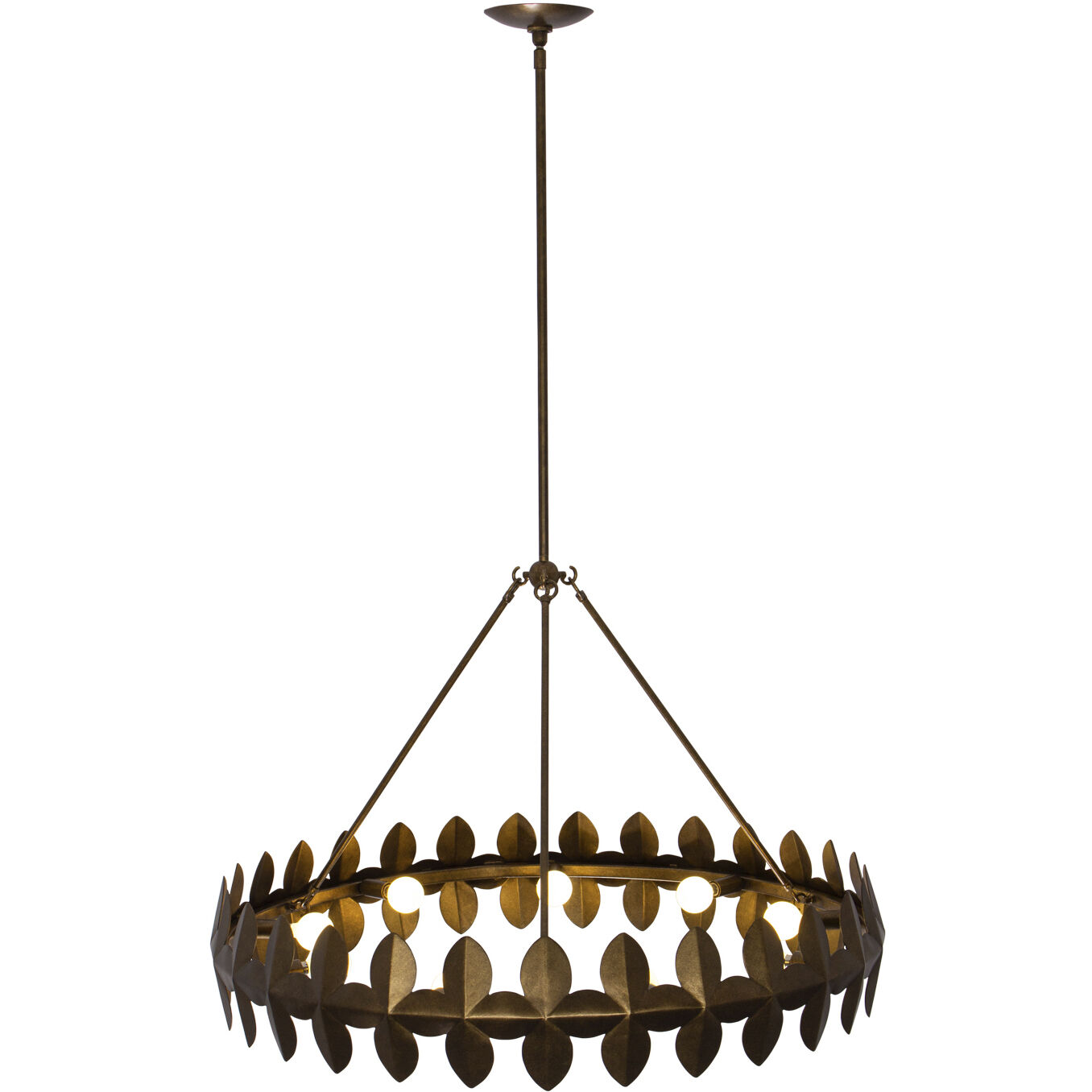 Vittoria 9 Light 34 inch Pearlized Antique Brass Chandelier Ceiling Light