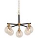 Cameo 5 Light 28 inch Matte Black Finish with Brushed Pearlized Brass Pendant Ceiling Light in Matte Black with Brushed Pearlized Brass