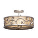Windsor 3 Light 16.5 inch Antique Copper Semi Flush Mount Ceiling Light