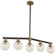 Cameo 5 Light 40 inch Matte Black Finish with Brushed Pearlized Brass Island Light Ceiling Light in Matte Black with Brushed Pearlized Brass