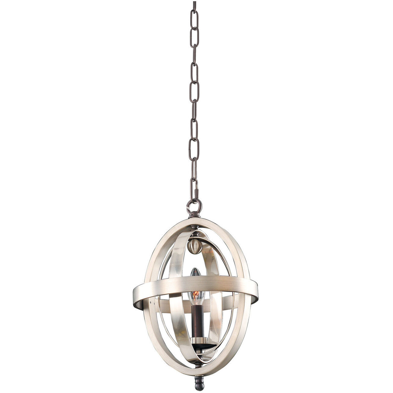 Rothwell 1 Light 9 inch Polished Satin Nickel Mini Pendant Ceiling Light