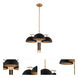 Marcel 3 Light 24 inch Matte Black with New Brass Chandelier Ceiling Light