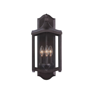 Lakewood 3 Light 20 inch Aged Iron Outdoor Wall Sconce