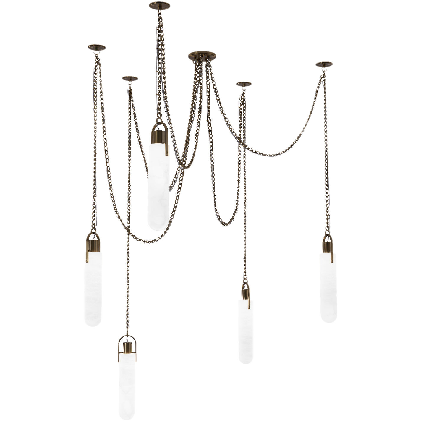 Flint 37.5 inch Winter Brass Pendant Ceiling Light