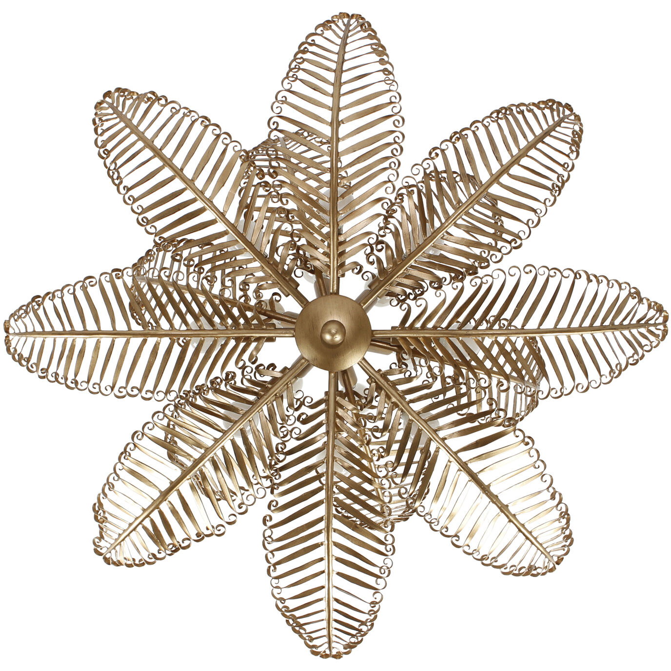 Fern 14 Light 36 inch Modern Gold Chandelier Ceiling Light