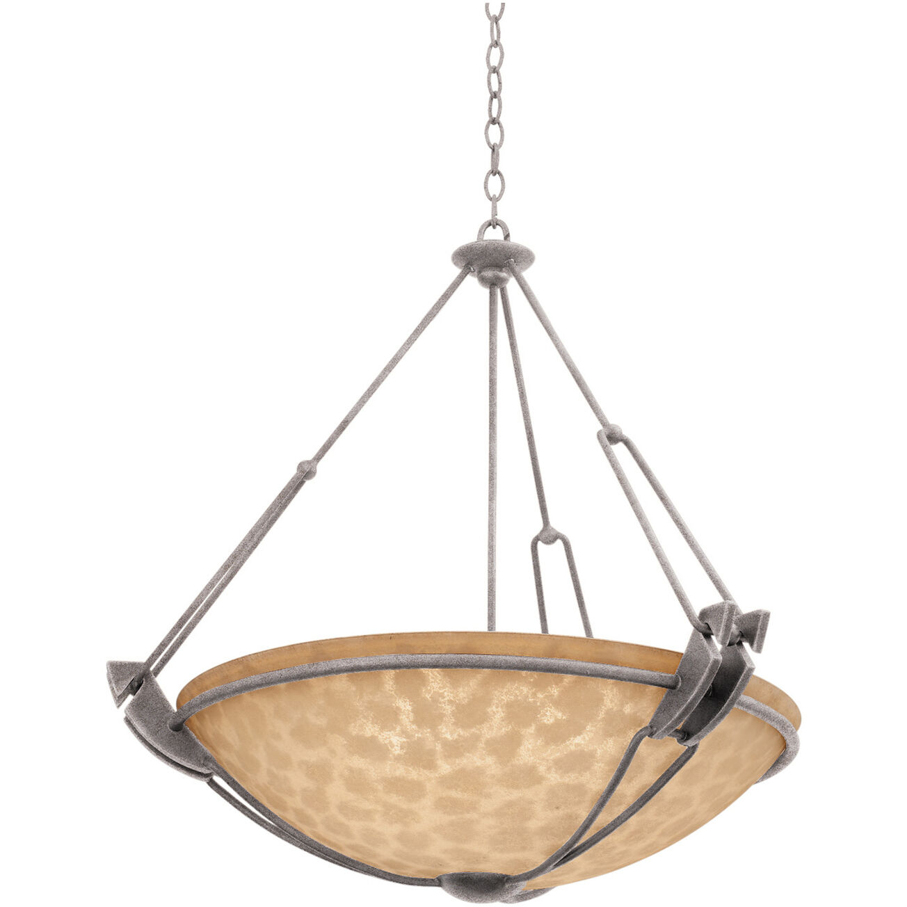 Grande 3 Light 24 inch Country Iron Pendant Ceiling Light