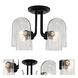 Cupola 4 Light 15 inch Matte Black Semi Flush Mount Ceiling Light