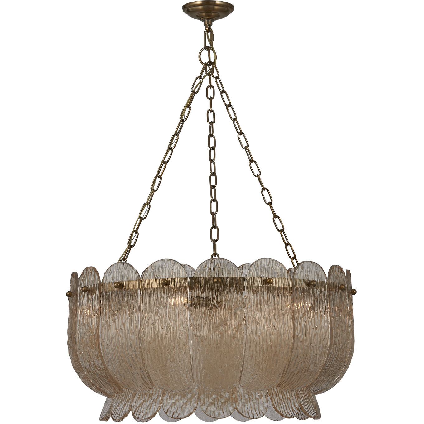 Camellia 6 Light 28 inch Winter Brass Pendant Ceiling Light