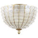 Samal 3 Light 16 inch Oxidized Gold Leaf Flush Mount Ceiling Light