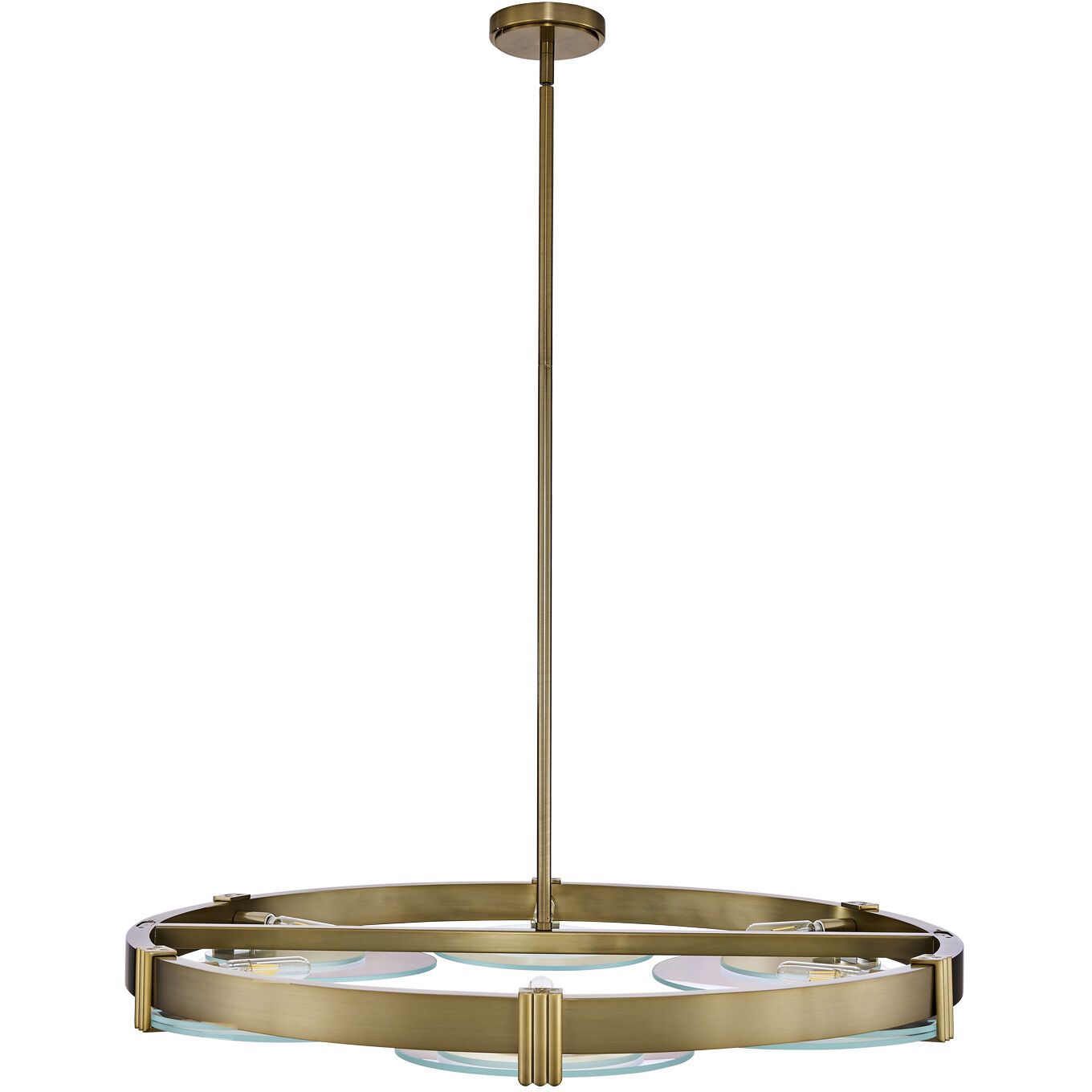 Optics 6 Light 36 inch Winter Brass Chandelier Ceiling Light