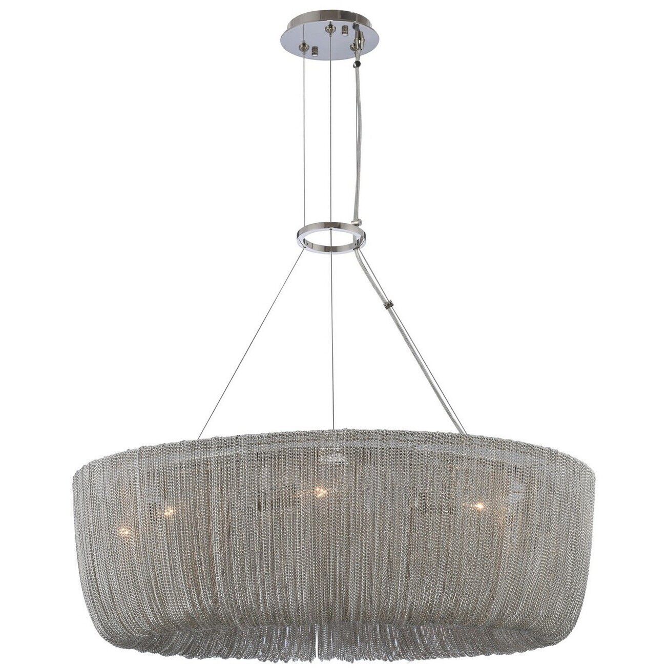 Genevieve 9 Light 28 inch Polished Nickel Pendant Ceiling Light