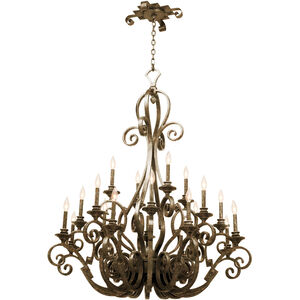 Ibiza 20 Light 51 inch Antique Copper Chandelier Ceiling Light in Leather-wrapped (8045)