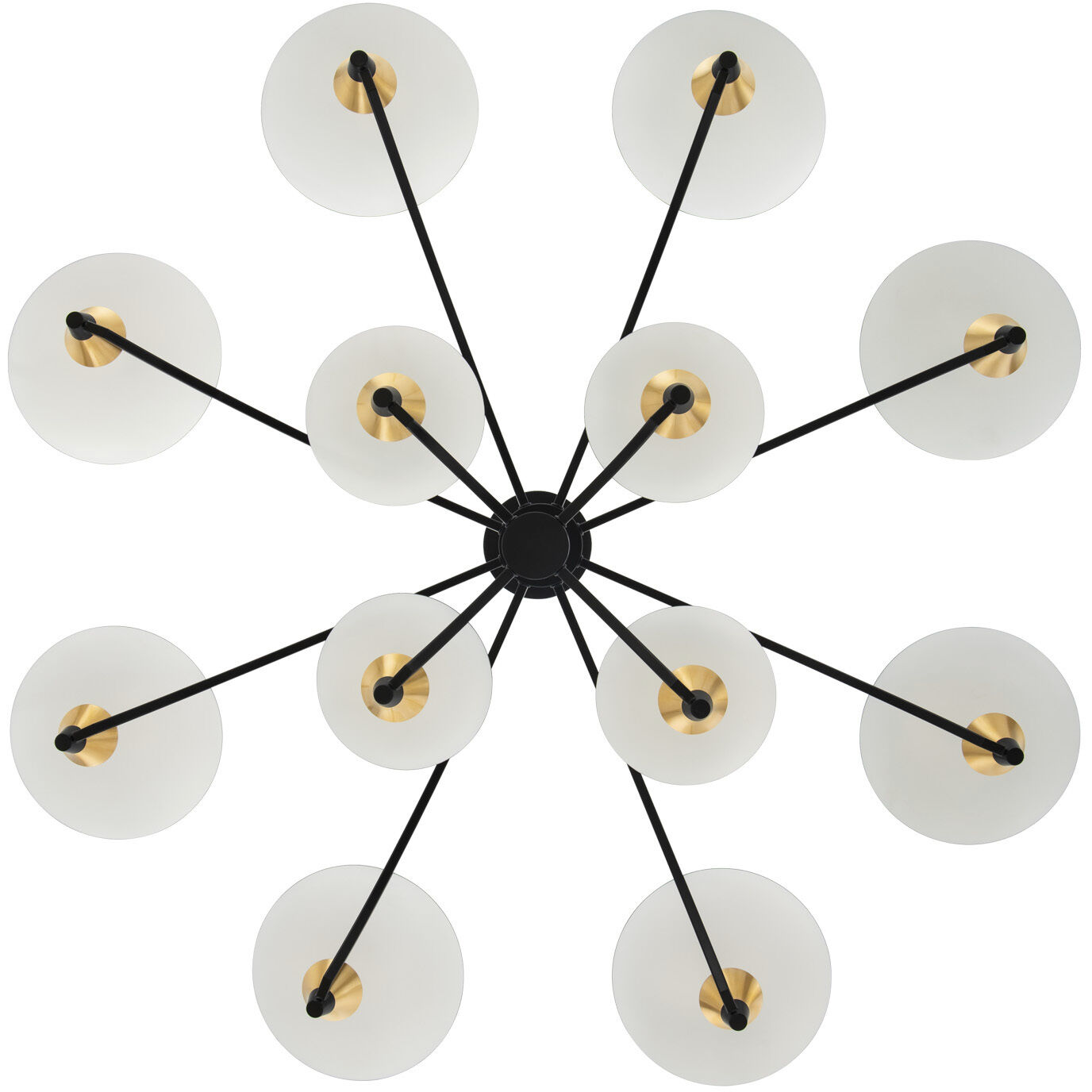Redding LED 45 inch Matte Black with White and Brass Accent Chandelier Ceiling Light
