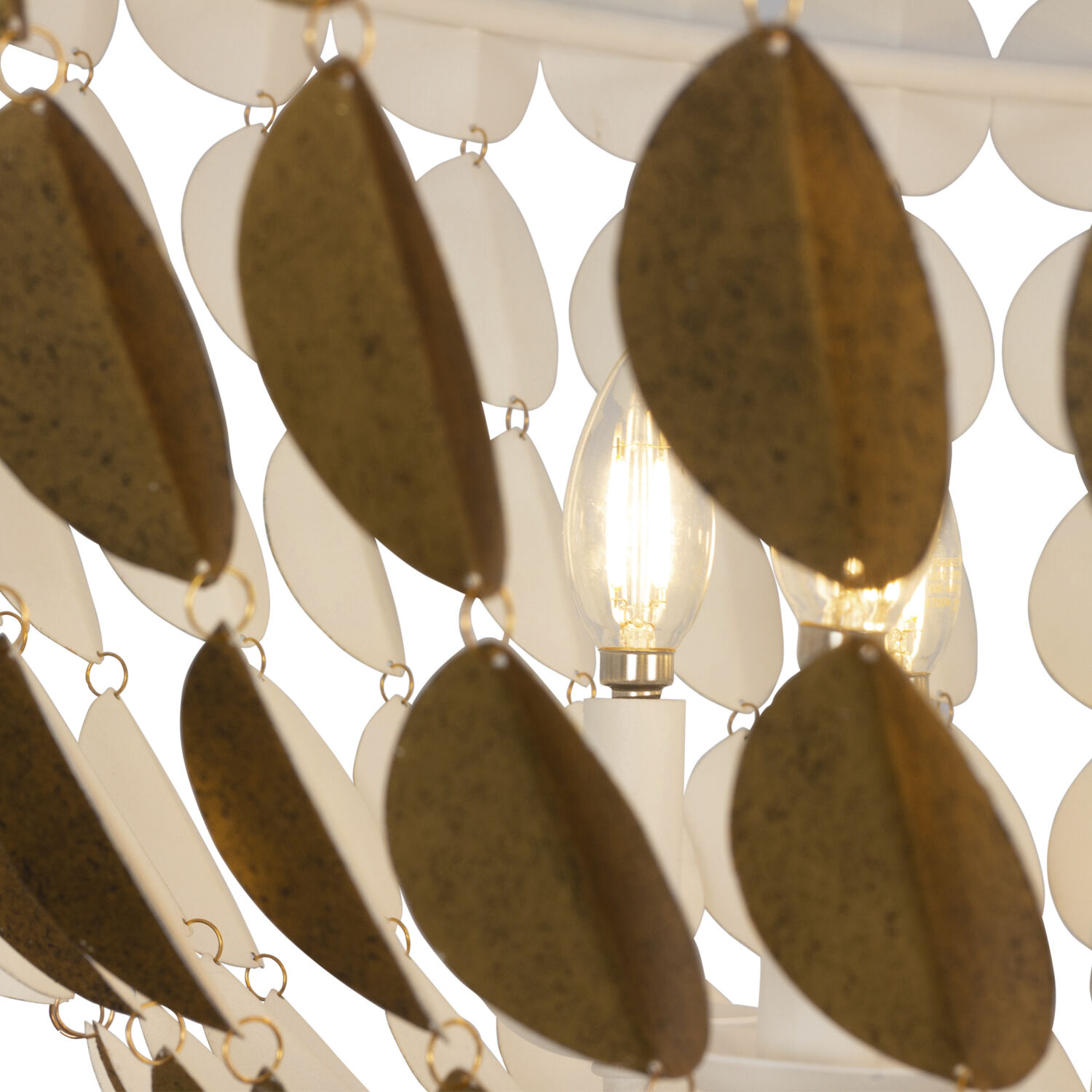 Amor 8 Light 36 inch Oxidized Gold Leaf And White Chandelier Ceiling Light