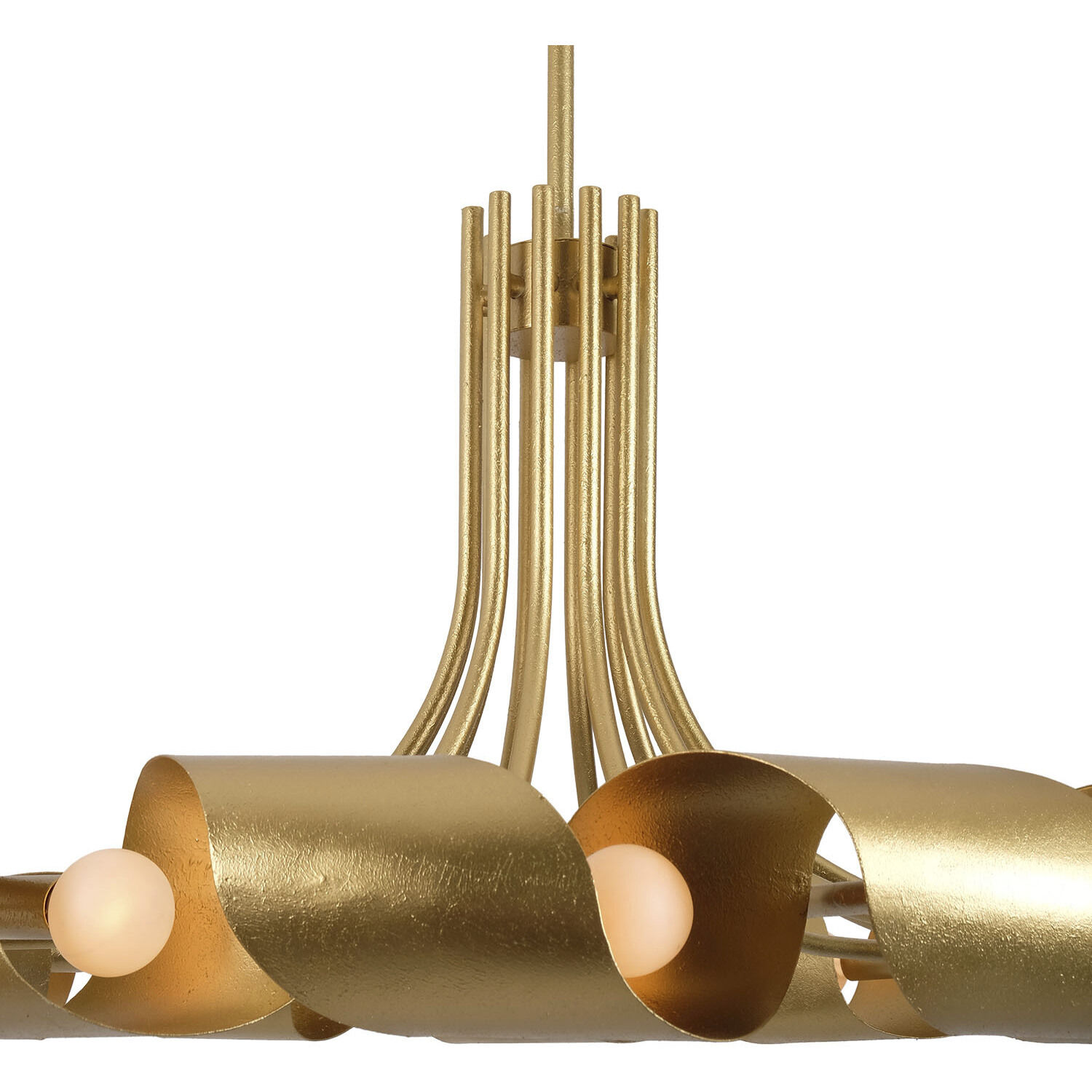 Ribbon 12 Light 36 inch Bright Gold Leaf Pendant Ceiling Light