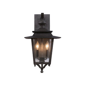 Saddlebrook 2 Light 21 inch Aged Iron Outdoor Wall Sconce