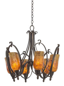 Mateo 6 Light 24 inch Flecked Iron Chandelier Ceiling Light in Hierloom Bronze, Without Glass