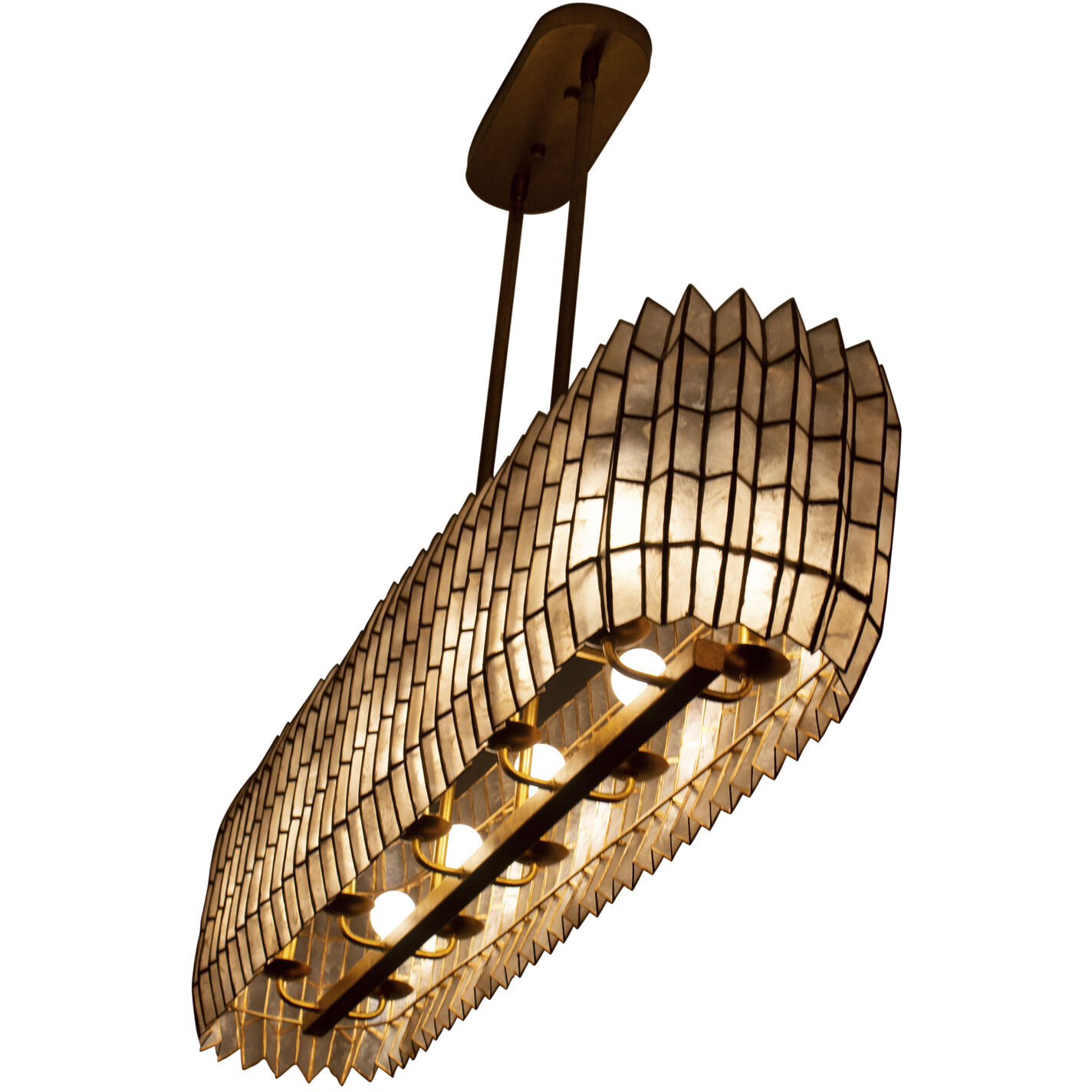 Fractal 10 Light 10.5 inch Oxidized Gold Leaf Linear Pendant Ceiling Light