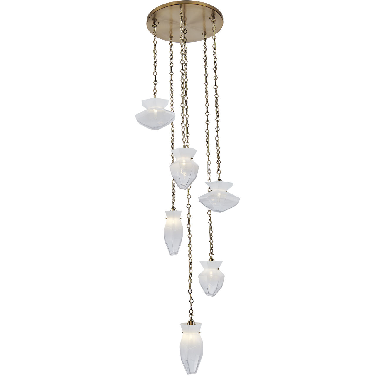 Bolsa 6 Light 31 inch Winter Brass Chandelier Ceiling Light