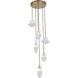 Bolsa 6 Light 31 inch Winter Brass Chandelier Ceiling Light