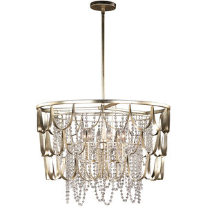 Dulce 6 Light 28 inch Champagne Silver Leaf Pendant Ceiling Light