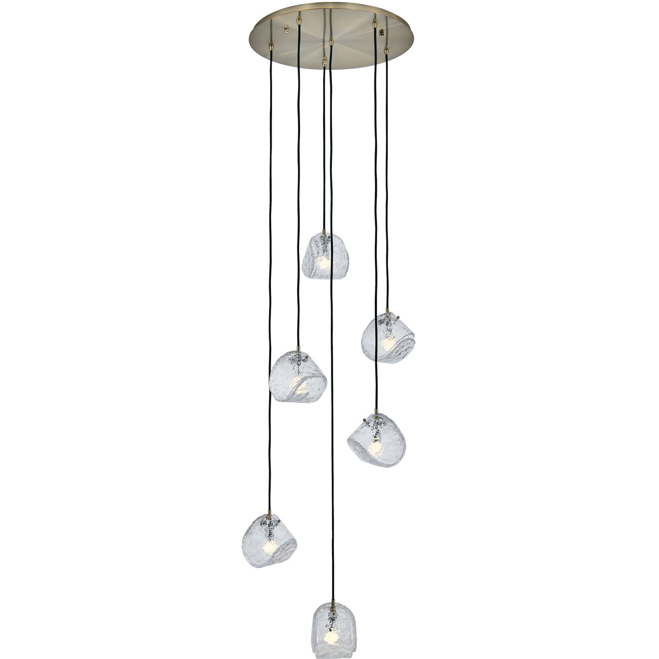 Pallina 6 Light 24 inch Winter Brass Chandelier Ceiling Light
