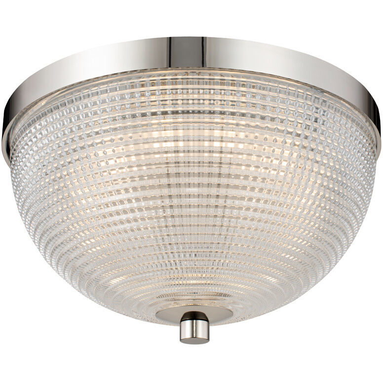 Portland LED 10 inch Polished Nickel Flush Mount Semi Flush Ceiling Light