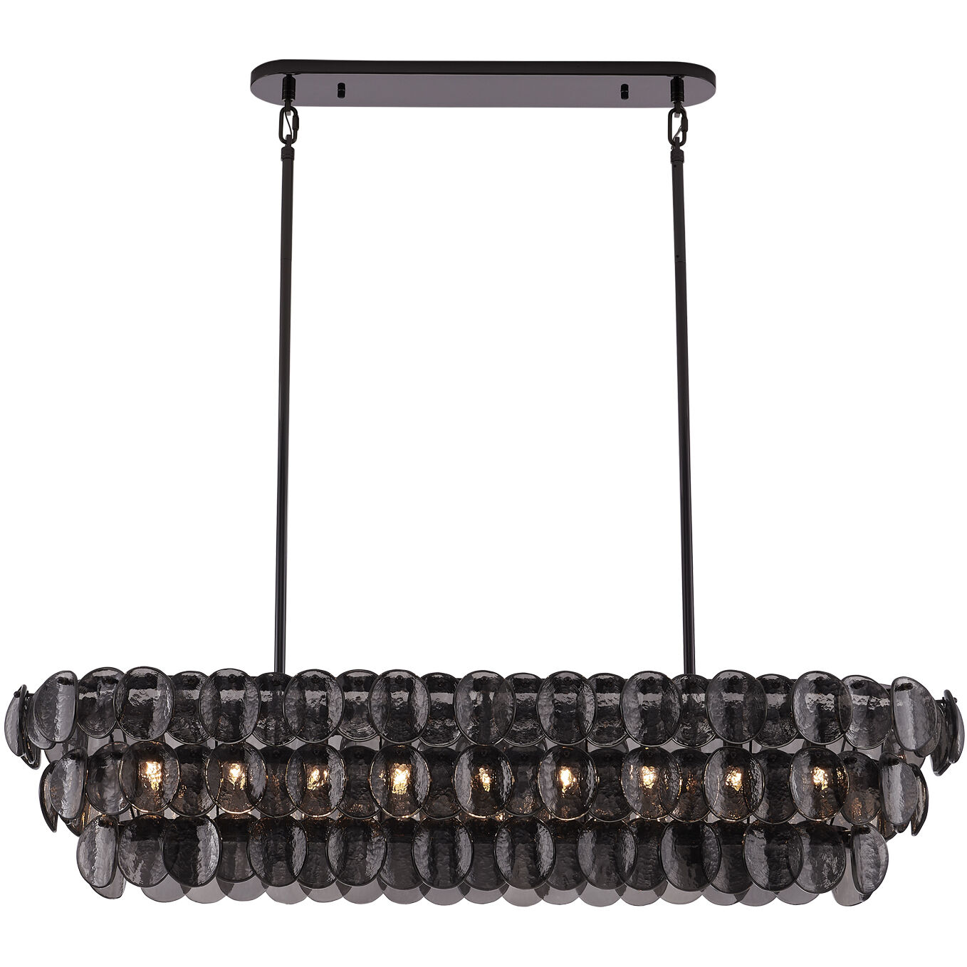 Uroko 9 Light 16 inch Black Nickel Linear Pendant Ceiling Light