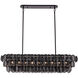 Uroko 9 Light 16 inch Black Nickel Linear Pendant Ceiling Light