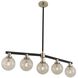 Cameo 5 Light 40 inch Matte Black With Nickel Accents Island Light Ceiling Light