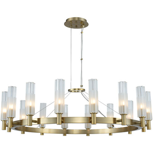 Lorne LED 34 inch Winter Brass Chandelier Ceiling Light