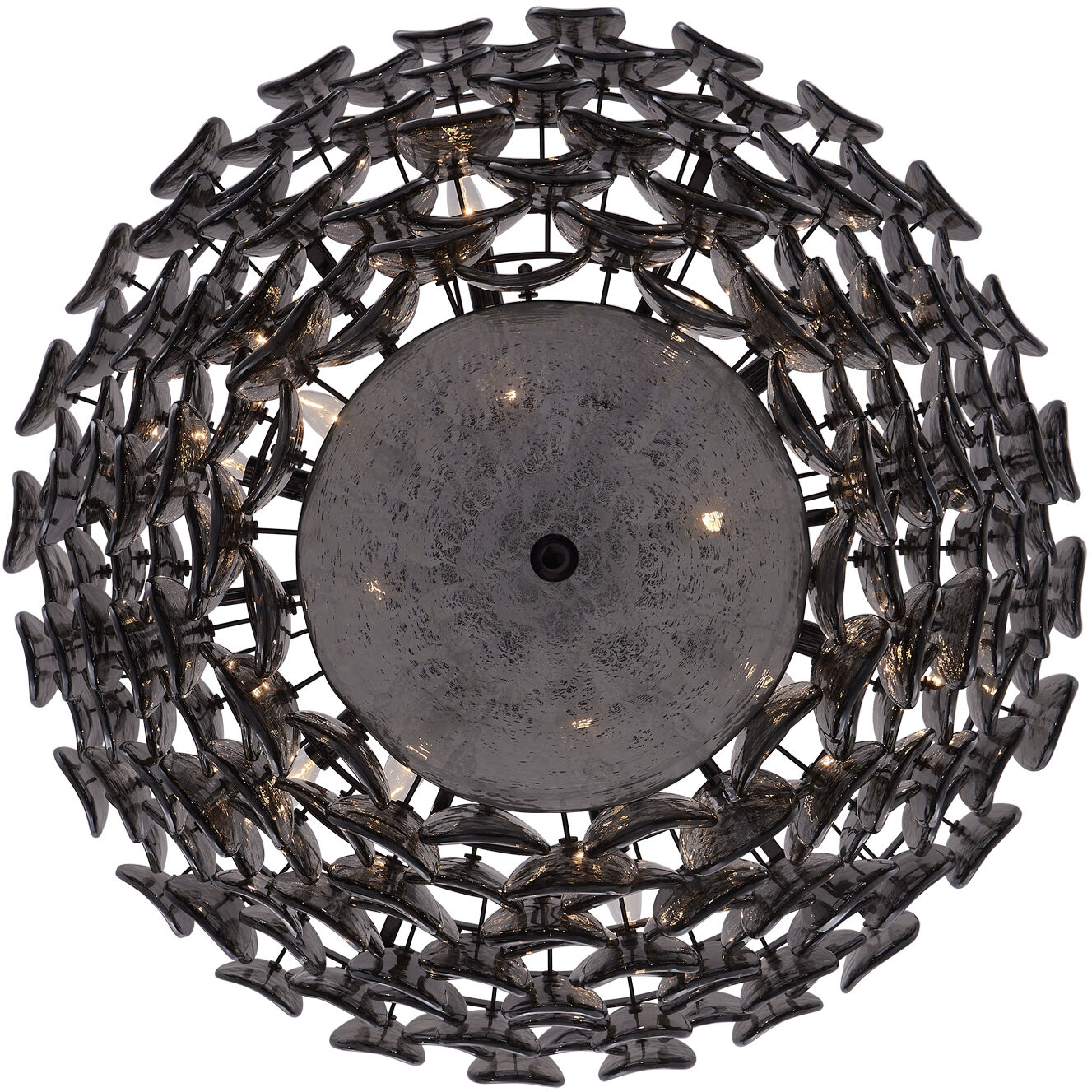 Uroko 14 Light 34 inch Black Nickel Pendant Ceiling Light