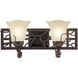 Vine On Lattice 2 Light 18 inch Bark Bath Light Wall Light in Small Piastra (1255)