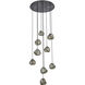 Pallina 9 Light 32 inch Satin Black Nickel Chandelier Ceiling Light in Smoked