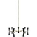Milo LED 35 inch Black and Vintage Brass Chandelier Ceiling Light, 7 Arm