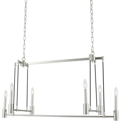 Kingston 6 Light 42 inch Polished Nickel Island Light Ceiling Light