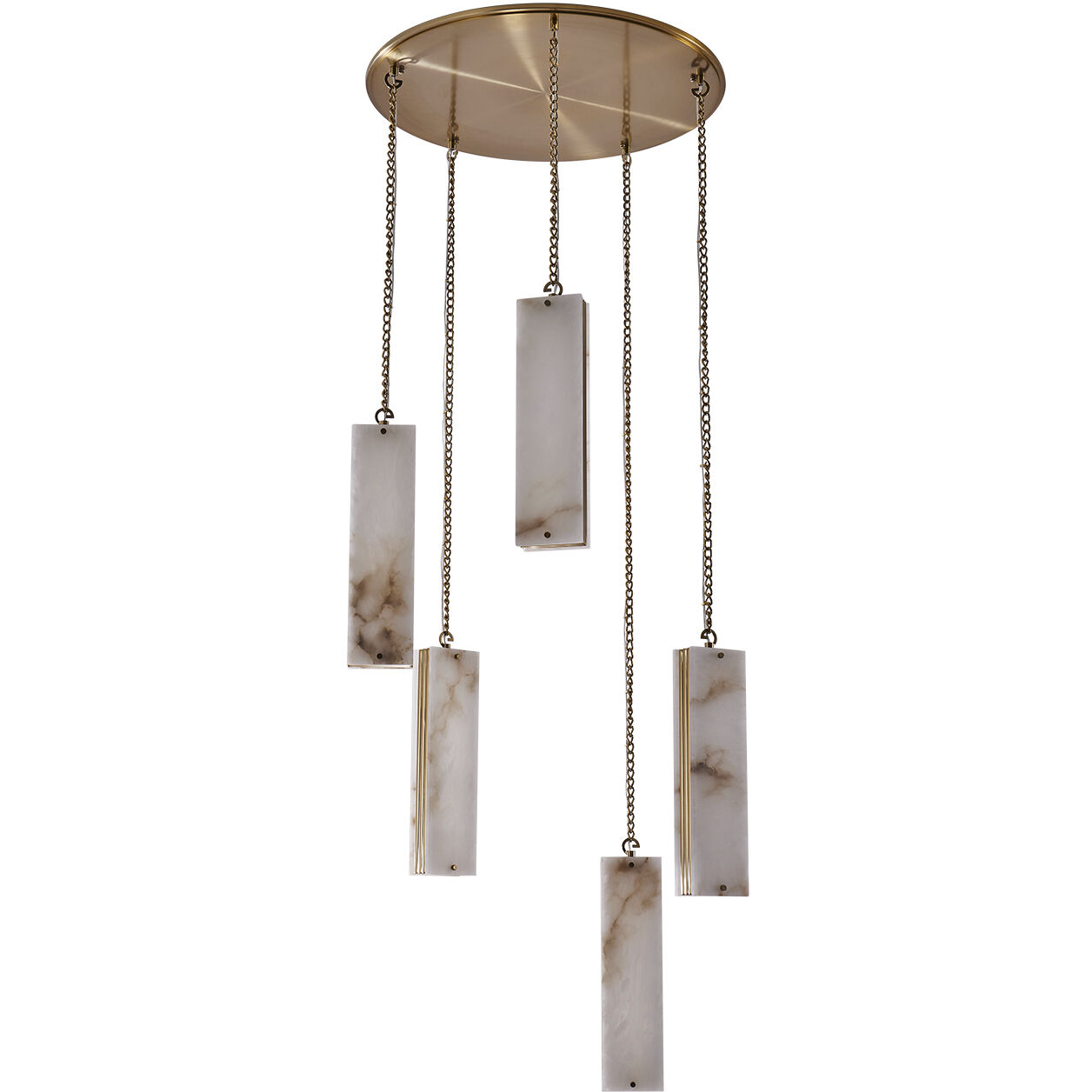 Vertical 27.5 inch Winter Brass Pendant Ceiling Light