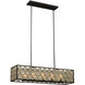 Corsa Island Pendant Ceiling Light in Matte Black With Gold