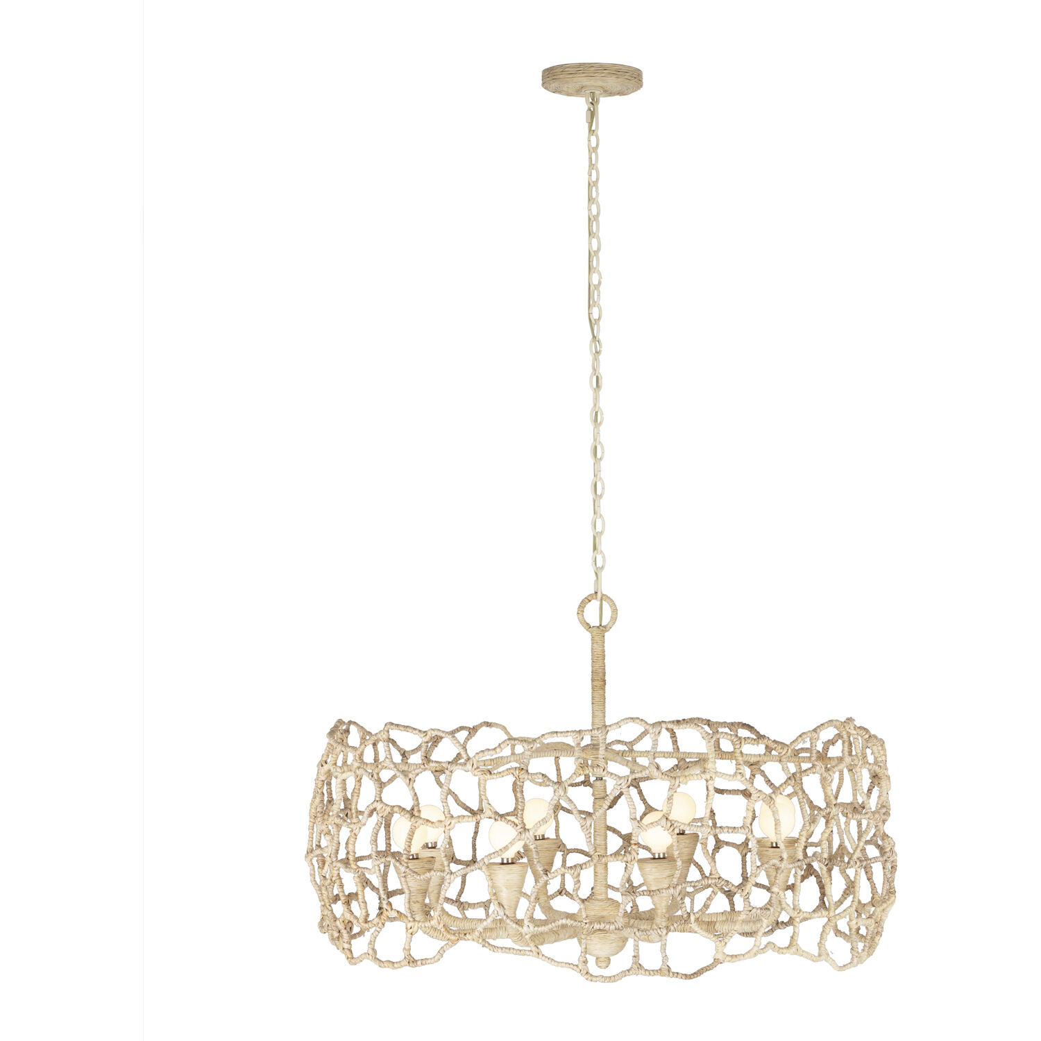 Reef 8 Light 34 inch Warm Ivory Chandelier Ceiling Light