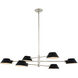 Bruno Island Linear Ceiling Light in Matte Black With Polished Nickel
