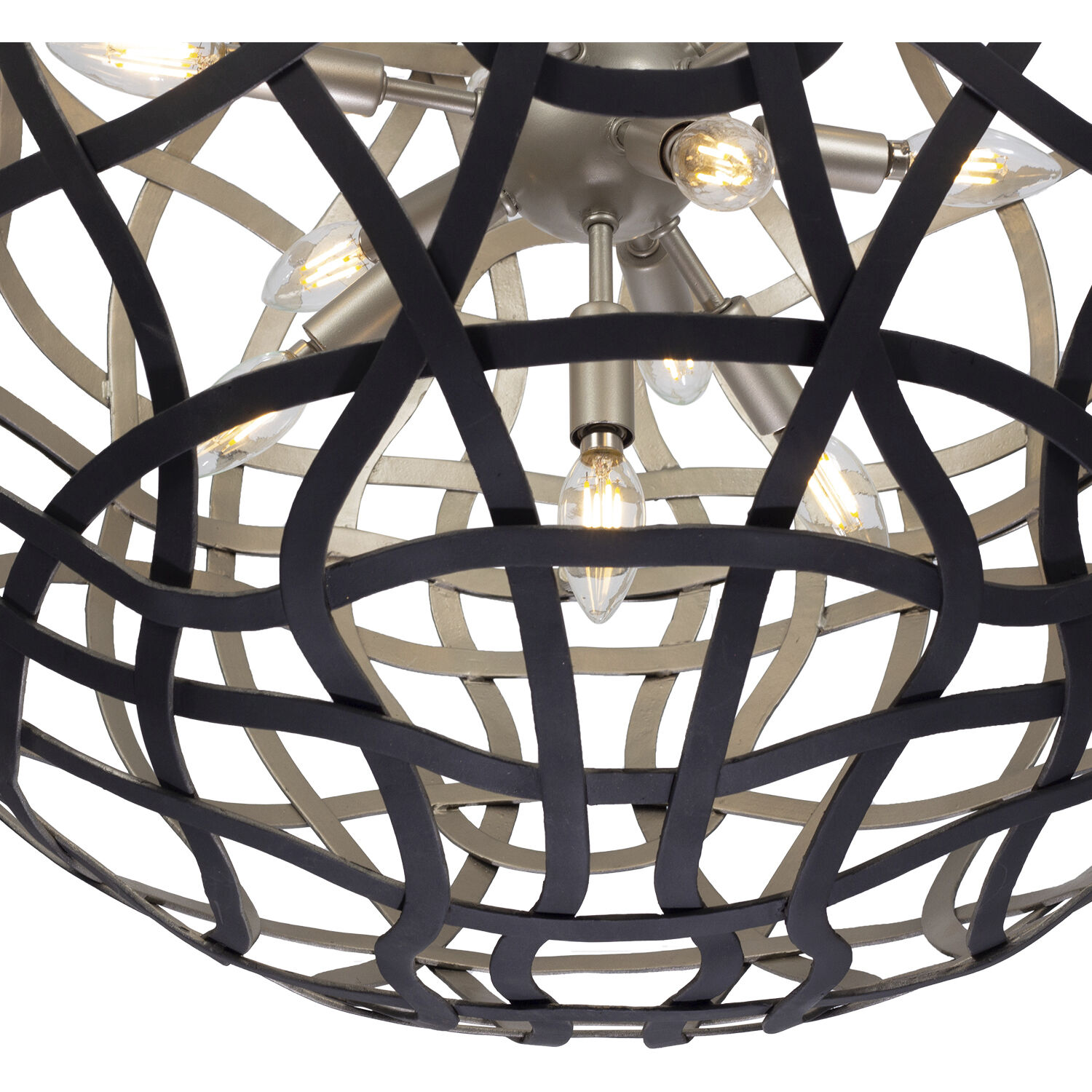 Entice 13 Light 28 inch Matte Black / Tarnish Silver Pendant Ceiling Light