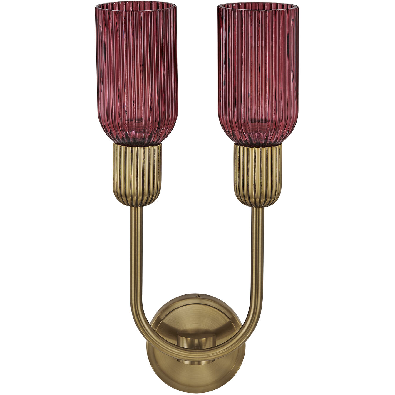 Verde 2 Light 10 inch Satin Brass Wall Sconce Wall Light in Magenta