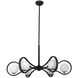 Elliptical 6 Light 44 inch Matte Black Pendant Ceiling Light