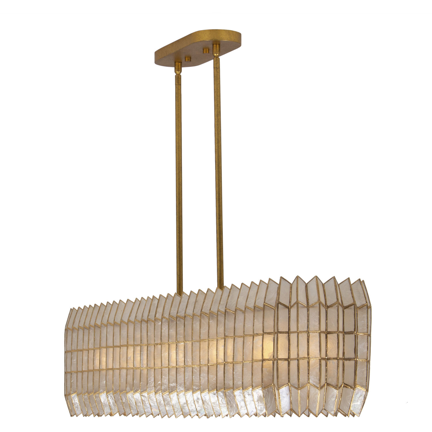 Fractal 10 Light 10.5 inch Oxidized Gold Leaf Linear Pendant Ceiling Light